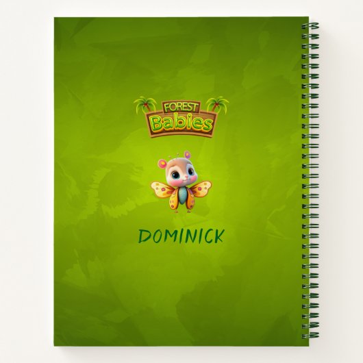 Cute Butterfly Girl Jungle Welcome Wildlife Fun 🦋 Notitieboek (Achterkant)