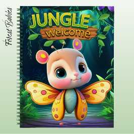 Cute Butterfly Girl Jungle Welcome Wildlife Fun 🦋 Notitieboek