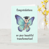 Cute Butterfly Graduation Card Kaart (Gele Bloem)