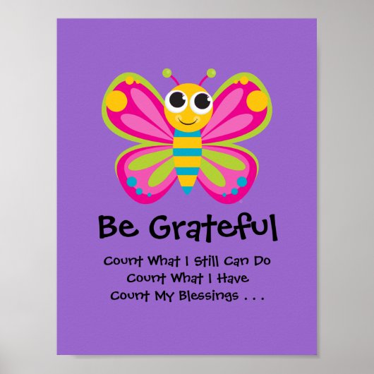 Cute Butterfly Gratitude Poster (Voorkant)
