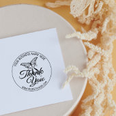 Cute Butterfly Handmade Small Business Hartelijk d Rubberstempel