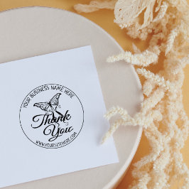 Cute Butterfly Handmade Small Business Hartelijk d Rubberstempel