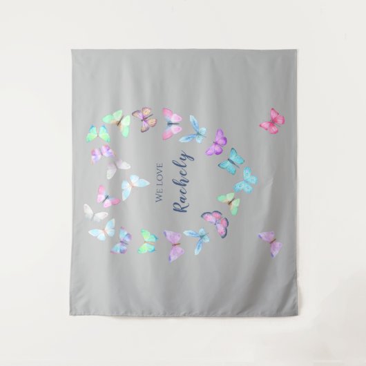 Cute Butterfly Heart Wandkleed (Voorkant)