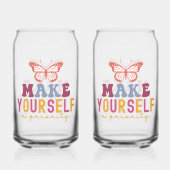 Cute Butterfly Mental Health Inspirational Design Blikvorm Glas (Achterkant)