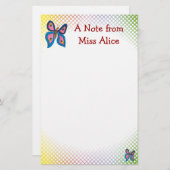 Cute butterfly | met de naam van uw kind briefpapier (Voorkant / Achterkant)