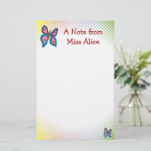 Cute butterfly | met de naam van uw kind briefpapier (Staand voorkant)