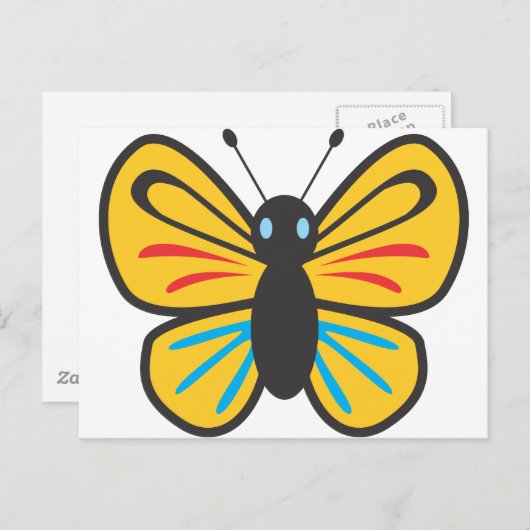 Cute Butterfly Monarch Cartoon Briefkaart (Voorkant / Achterkant)