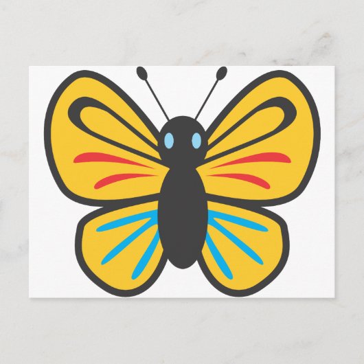 Cute Butterfly Monarch Cartoon Briefkaart (Voorkant)