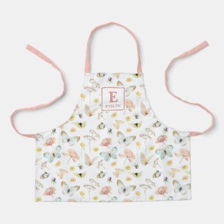 Cute Butterfly Monogrammed Apron Schort