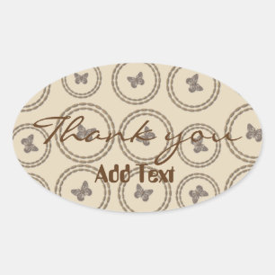 Cute Butterfly Ovale Sticker