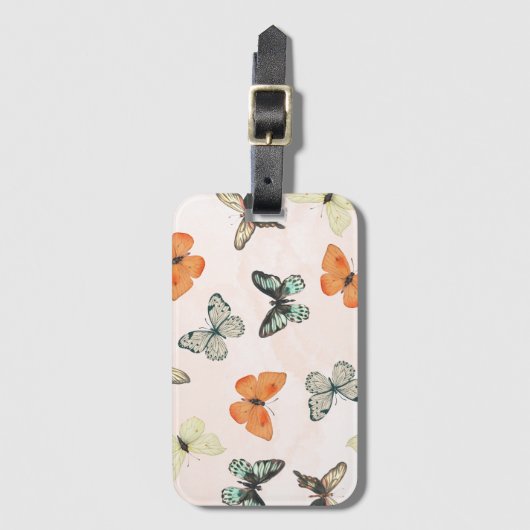 Cute Butterfly Pattern Luggage Tag Bagagelabel (Voorkant (verticaal))