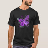 Cute Butterfly Ribbon Paars Spread Alzheimer Aw T-shirt (Voorkant)