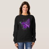 Cute Butterfly Ribbon Paars Spread Alzheimer Aw Trui (Voorkant volledig)