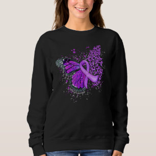 Cute Butterfly Ribbon Paars Spread Alzheimer Aw Trui