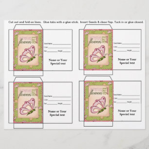 Cute Butterfly Seed Packet Gift of Favor Flyer
