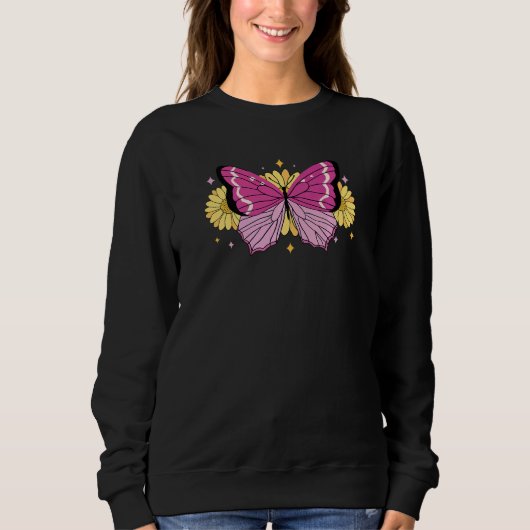Cute Butterfly Sunflower Trui (Voorkant)