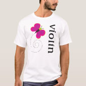 Cute Butterfly Violin T-shirt (Voorkant)