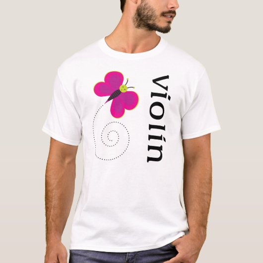 Cute Butterfly Violin T-shirt (Voorkant)