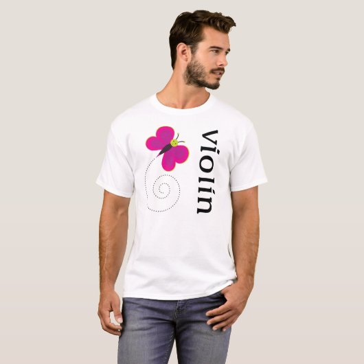 Cute Butterfly Violin T-shirt (Voorkant volledig)