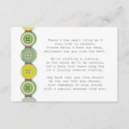 Cute Button Baby shower Insteekkaart Informatiekaartje