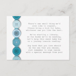 Cute Button Baby shower Insteekkaart Informatiekaartje