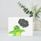 Cute Button Eyed Zombie Dragon Briefkaart (Staand voorkant)