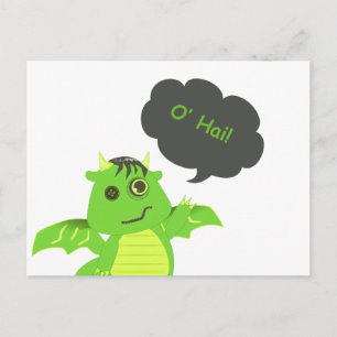 Cute Button Eyed Zombie Dragon Briefkaart