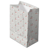 Cute Button Snowmen Grey Paper Gift Bag Medium Cadeauzakje (Voorkant Gekanteld)