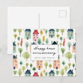 Cute Buurt Happy Huis Jubileum Makelaardij  Briefkaart (Voorkant / Achterkant)