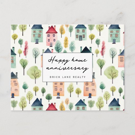 Cute Buurt Happy Huis Jubileum Makelaardij  Briefkaart (Voorkant)