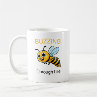 Cute buzzing bee cartoon koffiemok