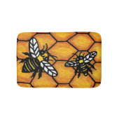 Cute Buzzing Yellow Jacket Bee Honeycomb Badmat (Voorkant)