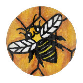 Cute Buzzing Yellow Jacket Bee Honeycomb Snijplank (Voorkant)
