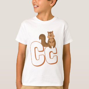 Cute C voor Chipmunk - Kinder ABCD English Alphabe T-shirt