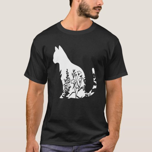Cute Ca Ca Floral Ca Cat T-shirt (Voorkant)