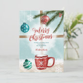 Cute caca snow-kerstvensterillustraties feestdagenkaart (Staand voorkant)