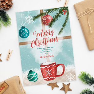 Cute caca snow-kerstvensterillustraties feestdagenkaart