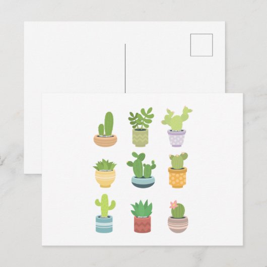 Cute Cacti  Briefkaart (Voorkant / Achterkant)