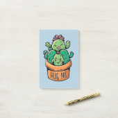 Cute Cacti Hug Post-it® Notes (Op bureau)