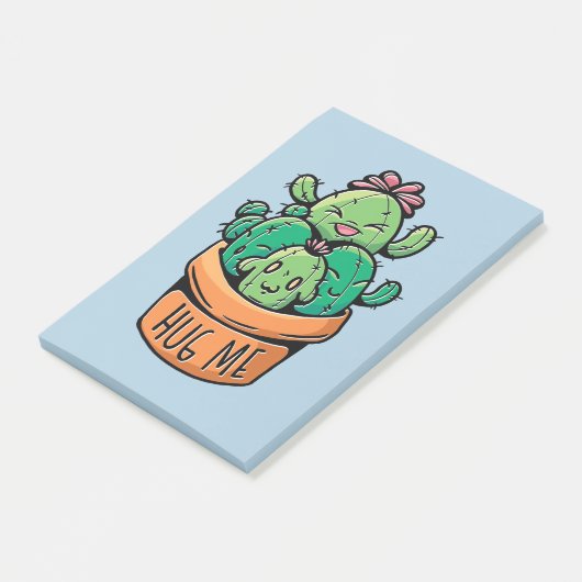 Cute Cacti Hug Post-it® Notes (Schuin)