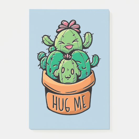 Cute Cacti Hug Post-it® Notes (Voorkant)