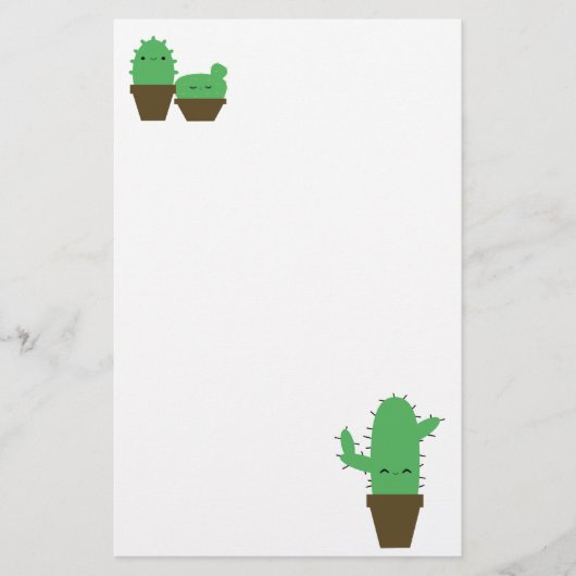 Cute cacti kawaii planten briefpapier (Voorkant)