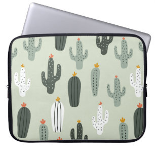 Cute cacti naadloos patroon, achtergrond met hand  laptop sleeve