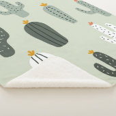 Cute cacti naadloos patroon, achtergrond met hand sherpa deken (3/4)