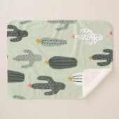 Cute cacti naadloos patroon, achtergrond met hand sherpa deken (Voorkant (horizontaal))