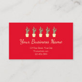 Cute Cacti Red Green Yellow Modern Visitekaartje (Achterkant)