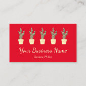 Cute Cacti Red Green Yellow Modern Visitekaartje (Voorkant)