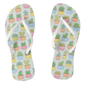 Cute Cacti Succulents Planten Doodles Pattern Teenslippers (Voetbed)