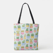 Cute Cacti Succulents Planten Doodles Pattern Tote Bag (Achterkant)