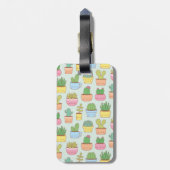 Cute Cacti Succulents Planten Pattern Personalized Bagagelabel (Achterkant verticaal)